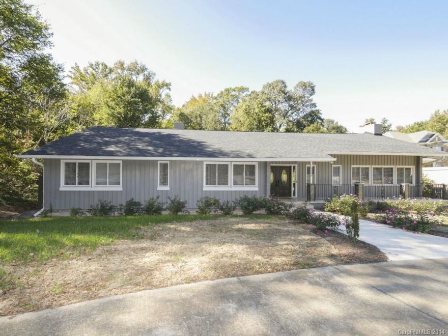 Top to bottom, high-end renovation of post-modern ranch in great location. New roof, HVAC, paint, landscaping plus on-trend interior. Open plan, light & bright, w/3 fireplaces, HDWD’s, cathedral ceilings, views of big deck & trees. Huge kitchen w/great finishes, master suite w/laundry, custom closet, pretty bathroom. Additional 2 BA’s w/same finishes. 2nd living space w/kitchenette, laundry, 2 BR’s. 2-car garage w/storage, great yard for play. Great access to SouthPark, public & private schools.