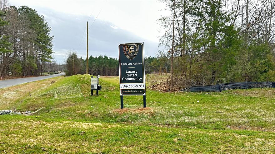 Estate Lots available in small, luxury gated community. Perfect location in Weddington, off of Providence Road and Old Mill Road. Close to Waverly and Blakney Shopping Centers, 6 miles to I-485. Located in one of the highest ranking school districts in North Carolina. Bring your builder or use one of the Belle Mar's preferred builders.  Waiting on County to provide finale street numbers, expected soon. please see attached Preliminary Plat map. HOA and CCR’s completed soon (min. build 3500 sq.ft.). HOA $3000.00 per year and a one time $3000.00 capital contribution at closing.
Please note - legal description and tax value is based off the initial purchase of the land.  The county has not updated in their website.
*Maps will not recognize Belle Mar Lane, please put in Old Mill Road, you will see development on left.
