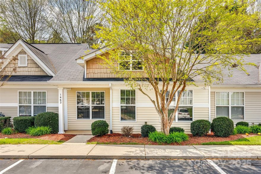 Wonderful 2-bedroom 2-bath one-level townhome in Harpers Inlet! LVP flooring throughout. The kitchen has white appliances, updated cabinets, and fixtures. Primary has an ensuite bath with a step-in shower. The secondary bedroom has a hall full bath. The living area has a vaulted ceiling and a gas log fireplace.  Oversized patio added to back yard. Washer/ dryer included. Community Pool.  NO PETS!