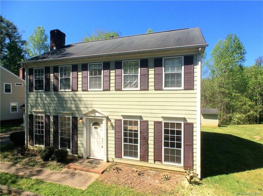 This 3-BR, 2.5-bath home offers over 1800 sq.ft. of living space. Features include wood laminate floors on main, brick masonry fireplace in carpeted LR, formal DR, and updated kitchen with breakfast area and granite counter tops. Second floor master suite is accented with vaulted ceiling, and private bath features walk-in shower and water closet. Large backyard includes patio and storage shed. Close to I-77, I-485, shopping and dining, and minutes away from Uptown.