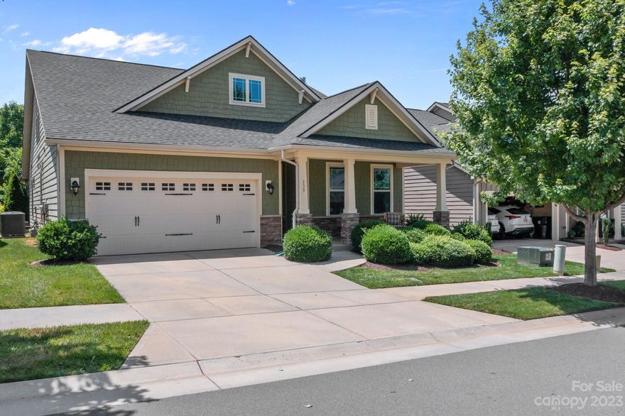 WOW!! Easy living, an open floor plan and extra spaces for everyone. Main floor has a pretty entry way that opens to a bedroom, full bathroom, office, bright kitchen, cozy great room, dining area, primary suite, extra reading room, covered back porch, plus a back patio.  Upstairs is another bedroom, large bonus room and full bathroom. This home has been well-kept and has lots of space for big furniture. There is a two-car garage and lots of storage. Convenient Mooresville location.