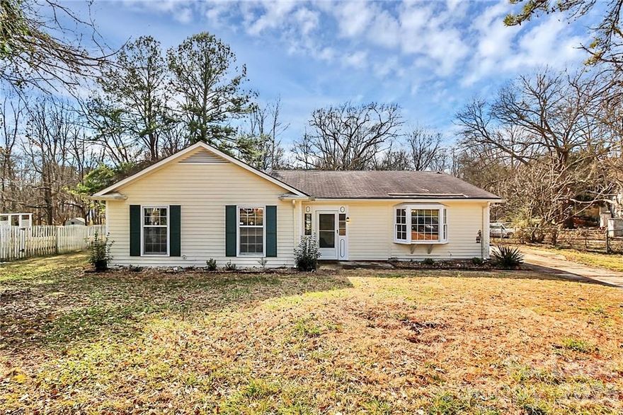 Desirable South Charlotte location. Good floor plan with a large living area, dining room, and bright breakfast area with a bay window. Large primary bedroom with walk-in closet. Both other bedrooms have large closets. Front enclosed entry allows for a mud room concept plus providing a large storage closet. Large level lot. Fenced private backyard has a covered patio to increase your enjoyment of this space. The backyard also has a storage shed for your yard tools and toys. Good location in an established neighborhood with low traffic. Easy access to miles of County Park system's McMullen Creek and McAlpine Creek Greenways as well as the McMullen Creek and Sugar creek Connector Greenway. Convenient to shopping, Carolina Place Mall, Restaurants, multiple grocery stores. a hospital, medical offices, and more.