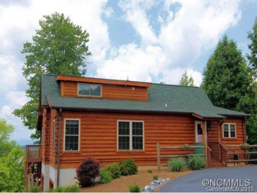 Meticulously maintained move-in ready high quality Blue Ridge Log cabin on 2+ acres with grand MOUNTAIN VIEWS. Big main level with two bedrooms + 2 full baths, loft with 1/2 bath & lower level with 3rd bedroom and 3rd full bath plus family room & workshop. Granite in kitchen & bathrooms, stainless steel appliances, pine planking floors, wrap-around decks. Community park along creek. Country atmosphere 10 minutes to Rutherfordton town services.