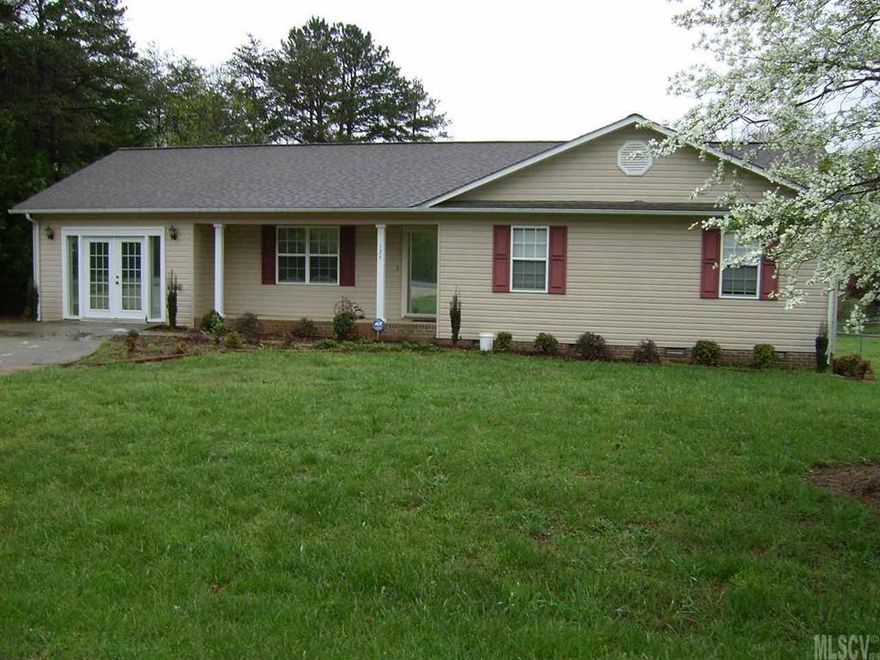 Level Fenced in yard on nearly half an acre in desirable location.  3 bedroom 2 Bath ranch home with appliances.  Ceiling fans in every bedroom.  12 X 14 deck off dining area.  Garage has been enclosed with French doors and pre-finished wood floors to create a den/recreation room.  Storage shed remains.  Great for first time homebuyer or seeking to downsize.