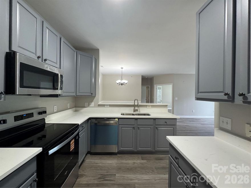 University City North | 2BR | 2BA | Office/Flex | Garage | Updated Kitchen

Located in Hyde Park, 10676 Hill Point Court offers 2 bedrooms, 2 full baths, and a dedicated office or flex space. The kitchen has been updated with quartz countertops and newer appliances, including a newer range, dishwasher, and a refrigerator approximately two years old. Fresh interior paint and luxury vinyl plank flooring create a bright, low-maintenance living space.

Enjoy a covered balcony with a wooded backdrop and views toward the community pool. The home includes an attached 1-car garage, additional storage, and an assigned parking space, with visitor parking nearby. HOA dues are $351/month and include access to the pool, clubhouse, and fitness center.

Conveniently located near Starbucks (0.78 mi), Harris Teeter (0.84 mi), Mallard Creek Greenway (0.73 mi), and the LYNX light rail (~1.1 mi), with easy access to I-485. Brand-new HVAC recently installed.