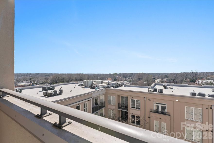 Welcome to your new home! Located in the highly desirable area of Dilworth, this 1BR unit is located on the 7th floor of 1315 East, offering expansive views of the area via your own private balcony! Move in ready, Open-Concept condo w/ SS Appliances, Granite Countertops & Breakfast Bar in Kitchen w/ wood style flooring throughout the main living areas. Refrigerator, and Washer/ Dryer convey w/ acceptable offer! Building amenities include Secure Entrance/Parking Garage, 6th Floor Gym & Rooftop Terrace w/ views of uptown CLT. This building is within walking distance to Everything Dilworth has to Offer -- Resturant Row, Starbucks, Retail, Grocery, & Freedom/Latta Park!