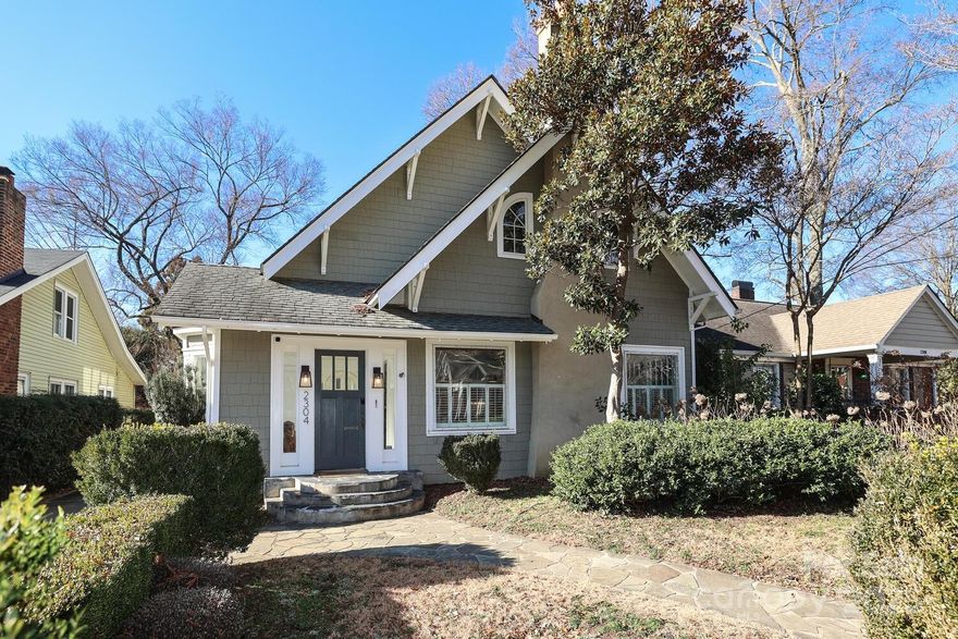 Welcome to this entertainer's dream! Located on one of Charlotte's most desirable streets, this home has been beautifully updated w/out losing the charm & character Dilworth is known for. The sun-drenched entry way leads into a tastefully updated kitchen featuring a gas cooktop, tons of storage (including all around the kitchen island!), a wet bar, & a walk-in pantry. The primary suite on the main floor has been updated to include dual vanities, marble shower, and generous walk-in closet. Off the back of the home is a screened porch ideal for watching all the sports & a turfed, fully fenced yard. Upstairs features 2 nicely sized bedrooms connected via a large bathroom w/ dual vanities, soaker tub, & standing shower. Plenty of closet space throughout the home (as well as spacious, walk-in attic space) allows you the charm of a bungalow w/out the downside of lacking storage. Ideally located nearby the beloved Ed's, Not Just Coffee, MoodHouse & much more, this is truly a gem to call home.