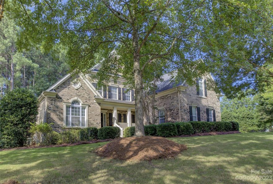 A remarkable all-brick home with a three-car side load garage in amenity-rich Palisades. A private study sits just off the two-story foyer. A gracious formal dining room is perfect for gathering with family and friends. The large kitchen has an electric cooktop, wall oven, large prep island, ample cabinetry, and granite countertops. The fireside living room is centrally located. The sunny breakfast area opens onto an expansive deck overlooking a private wooded backyard and a beautiful park beside it. The main floor primary suite has tray ceilings, a corner soaking tub, glass enclosed shower, and separate dual vanities. On the upper floor, bedrooms 2 & 3 share a hall bath, and bedroom 4 has a private ensuite. The oversized bonus room is a remarkable media or recreation space, and an additional bonus/flex space would make a great 5th bedroom with an added closet—gutter guards and front/side irrigation.