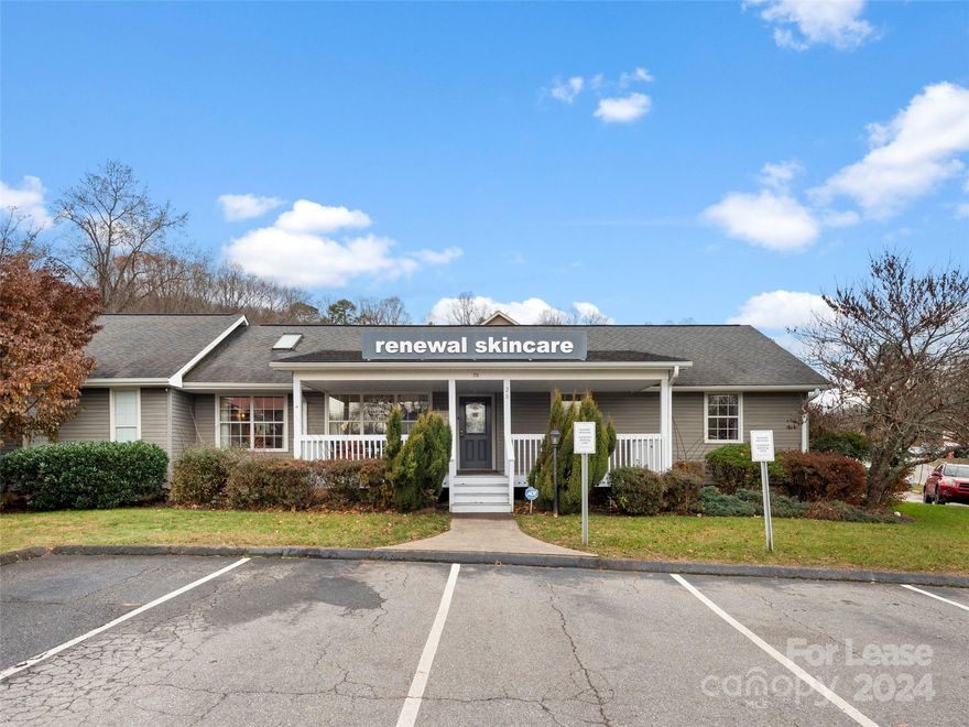 Highly visible commercial opportunity just off the corner of Brevard Rd and Sardis Rd. Freestanding building providing the perfect opportunity for professional office or retail users. Close proximity to Tanger Outlets Asheville. Building has ADA ramp access and full kitchen. Ample parking through shared parking agreement. Current configuration includes several offices, 2 bathrooms, and central reception area.