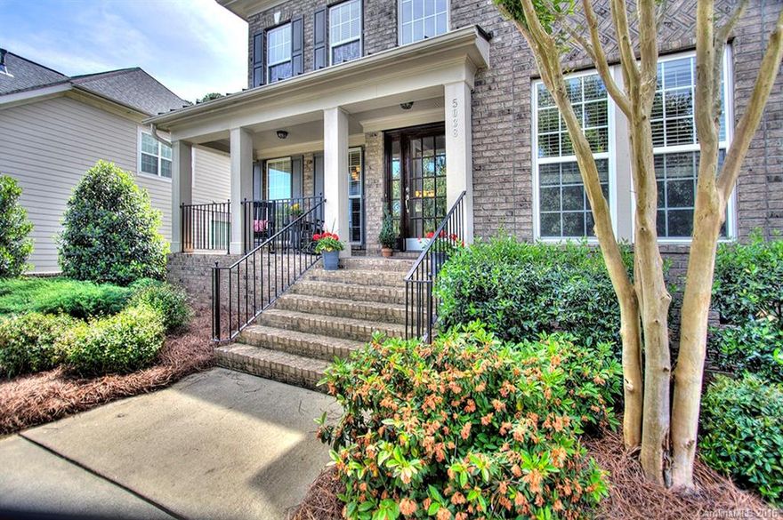 Breathtaking TURNBERRY-built gem! Stately brick front & beckoning covered front porch w/beautiful entry door leads to bright, sunny foyer. Open floorplan, wrought iron staircase, gleaming hardwoods, stunning, modern lighting, heavy millwork + more in this 4-BR, 2.5-BA home. Luxury MASTER ON MAIN, chef’s kitchen with tons of cabinets & granite countertop space, formals, LG family rm w/fireplace. Bonus + 3 spacious secondary BRs up. GORGEOUS backyard with deck/irrigation/professional landscaping.