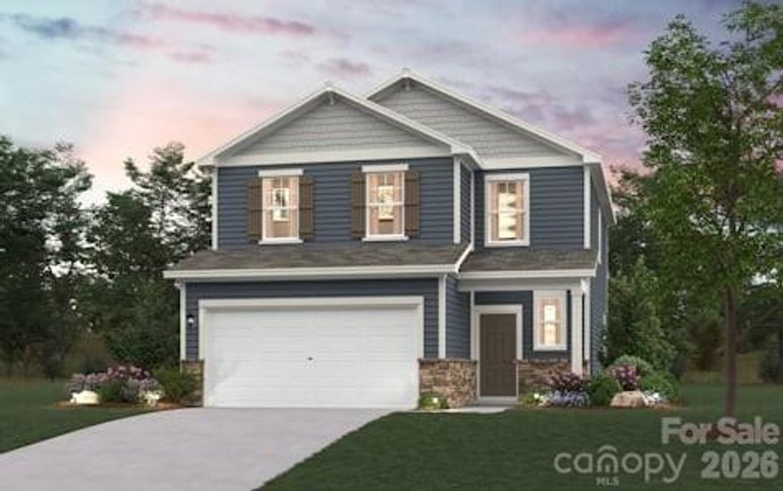 The inviting Harlow floor plan at Asbury Ridge offers two stories of versatile design. On that main floor, you’ll find an additional bedroom and full bath off the foyer, in lieu of study room and powder room. Adjacent, a large open kitchen offers a center island and a walk-in pantry. A spacious great room and a dining area round out this level. The lavish owner’s suite is upstairs, offering a large walk-in closet and a private bath with dual sinks and a walk-in shower. You’ll also find a flexible loft space, a full bath, and two secondary bedrooms.