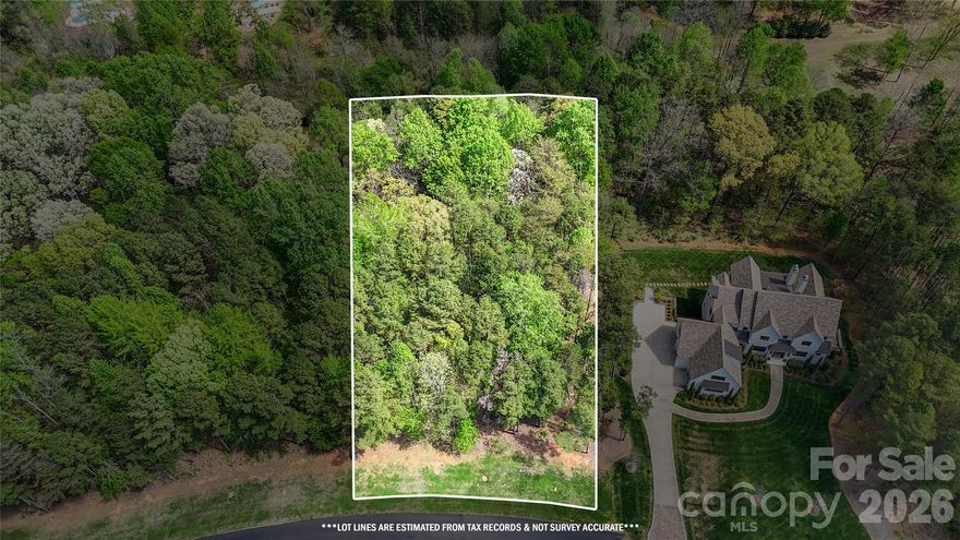 Beautiful 1.07-acre wooded homesite offering a rare opportunity to build your dream home in the prestigious, gated section of Cheval. Tucked within one of the area’s most sought-after luxury communities, this property delivers the perfect blend of privacy, natural beauty, and refined living. Surrounded by mature trees, this homesite provides a serene, estate-like setting while still offering the convenience of utilities already available. Cheval is known for its exceptional lifestyle, featuring equestrian facilities, scenic riding trails, and a true sense of exclusivity that sets it apart from other communities. Ideally located just minutes from downtown Mint Hill, Harris Teeter, Publix, and a variety of local dining options, with easy access to I-485 for effortless commuting. This is a rare chance to create a custom residence in a community that embodies luxury, space, and timeless appeal.