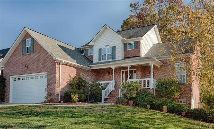 Full Brick Home w/welcoming rocking chair front porch. Beautiful entryway w/hdwoods that extend thru main level. Kitchen w/island, gas range/oven, blt-in microwave, brkfst area w/bay window.  GR has vaulted ceiling, gas FP, lighted ceiling fan. Main Level Master Suite-tray ceiling, moldings, walk-in closet, bath w/dbl vanity/garden tub/sep shwr. Upper level-3 BRs & bath w/dbl vanity. Unbelievable Finished Basement w/bar, media area, fitness room, full bath, workshop! 1st fl laundry. Custom Deck.