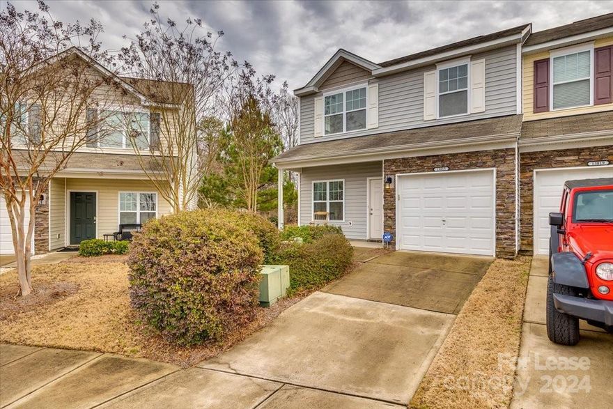 Well maintained 2 bedroom 2 1/2 bath townhome End unit in Steele Creek near the pool. The kitchen has gorgeous granite countertops with loads of cabinet space, SS appliances, and a dining area that opens to the living room.  The living room features a gas-log fireplace and lots of natural light. Both bedrooms are located on the upper level the primary is spacious with an ensuite full bath. There is a large loft area which is great for a home office or gaming/media area. Washer and dryer included. The fenced back patio is nicely sized and the tenant must maintain inside the fence but the HOA maintains all other exterior. Just Minutes away from shopping, fine dining, and interstate. NO PETS.