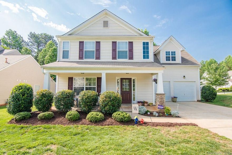 Incredible find in Legacy Park! Low SC taxes and minutes from Ballantyne. *NEW* carpet on main, granite counters, 42" upgraded gourmet cabinets, new roof '12,  large corner lot w/treed backyard. Three bedrooms and a huge bonus room with closet that can be a fourth bedroom! Gas log fireplace. Wainscoting in dining room. Stainless steel appliances. Vaulted ceiling in master bedroom. Dual sinks in bathroom. Upstairs laundry for added convenience. Covered front porch. Patio in rear for entertaining.