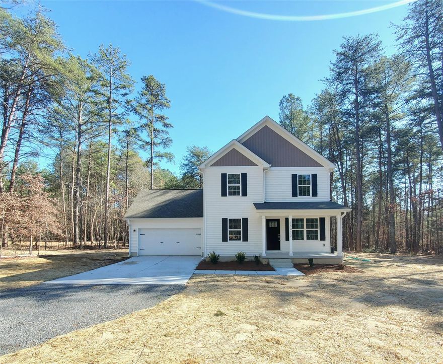 NEW CONSTRUCTION. Looking for privacy in a great location!??  This home is nestled on just over 1 acre.  Tucked away in the pines, gives you the peace of mind you are looking for!  LARGE level backyard.  GREAT sized deck with privacy.  Open floor concept on main.  Bedroom and full bath on main.  Granite in kitchen and bathrooms.  LVP flooring throughout the main common area and bathrooms. Primary bedroom features a vaulted ceiling and a large bathroom with walk-in shower. Avoid the hustle and bustle of a neighborhood!  Just outside of the sprawling Palisades community, this one has it ALL!  NO HOA.  Owner will include a 2-10 structural warranty.  100% financing available!  4bd/3ba. Just over 1 acre.