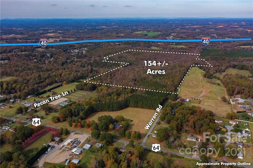 Zoned R20, this 154 acre property off Hwy 64 in Statesville NC is a perfect opportunity for new development. Close proximity to: The I-77, I-40 interchange, many shopping and dining locations, Statesville Country Club & Twin Oaks Golf Course. There is easy access to all Statesville and the region have to offer.