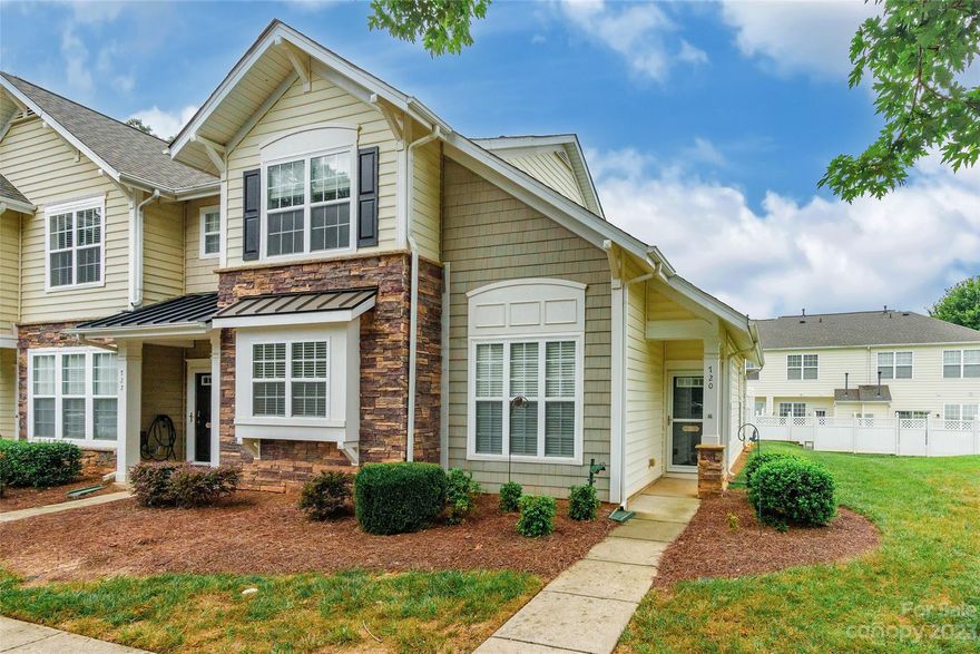 END UNIT 3BR/2.5BA townhome in Rock Hill's desirable Ridge Pointe neighborhood.  The neighborhoods amenities include walking trails, pool and clubhouse. Primary bedroom on the main floor with large walk in closet! Open floor plan with lots of natural light since it is an end unit. Relax outdoors with the private enclosed fenced patio. New flooring throughout the home first and second floors. Conveniently located near Aquatic center, shopping and dining!