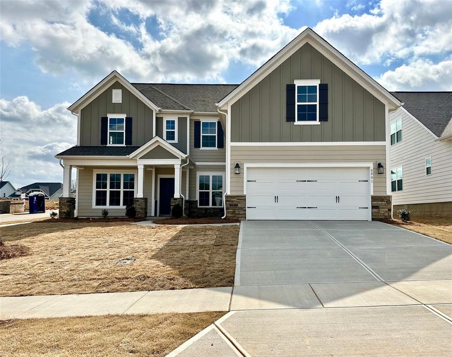 Beautiful new spacious home with numerous living areas. The home is a corner lot with three sides of natural light. The home has an open floor plan with four bedrooms and three full baths. One bedroom is located on the first floor. Upon entering the home you have an office/den on your left with a formal dining room on your right. The home has an upgraded kitchen with all appliances including double ovens, gas cooking top, refrigerator, pantry and breakfast nook. The lower level has an oversize storage area, great as a mudroom or additional pantry space. There is a large loft as you enter the second level with three more bedrooms including a large master with two closets, tub and shower. When you thought you saw the whole home you enter a separate enclosed area with a large bonus room and laundry area. The home has a two car garage,upgraded flooring, new window treatments and covered extended patio. The community offers a clubhouse with an inground pool, playground and walking trails.