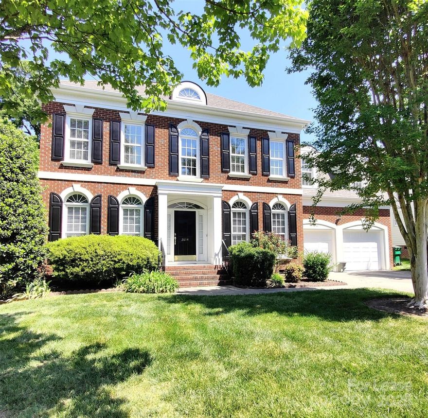 Elegant home in great location. Enjoy the beautiful yard with no work - home INCLUDES yard maintenance! Gourmet kitchen offers lots of counter space, solid wood cabinets, stainless steel appliances, and breakfast bar opening to family room and breakfast nook. Planning desk and pantry. Large family room w built-ins, gas fireplace w marble surround and floor to ceiling windows overlooking private back deck and flat yard. Stately 2 story front entry opens to dining room w picture frame paneling and living room. Laundry room and half bath finish out first floor. Second floor has huge master suite w tray ceiling, his and her walk-in closets, deep soaking tub, separate water closet, walk-in shower and double sink vanity. Bonus room can be used as 4th bedroom - has built-ins and wired for surround sound. 2 car garage. Convenient location in pretty Chatham neighborhood, easy access to I-485/I-85 and uptown.