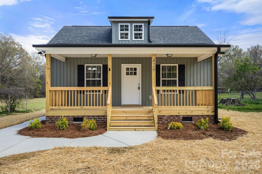 COMPLETED New Construction ready for you to make it your Home! The Charlotte is a cute 3 bed, 2 bath plan with features you will love! Enjoy your morning coffee or an evening sunset on the BIG covered front porch! From there, walk into the home onto NEW LVP Flooring throughout the entire home! Entertain easily in your spacious Great Room and Dining Area featuring a butler's cut-out into the kitchen and vaulted ceilings for that extra open feel! Kitchen is STUNNING with tons of counter space, white cabinets, granite countertops, and SS Dishwasher, Range, and Microwave! The Primary Suite offers a spacious room, modern ceiling fan, and full bathroom w/dual granite vanity & tub/shower combo. Both guest bedrooms are good sizes and share the additional full bathroom w/single granite vanity & tub/shower combo. GREAT price for this New Construction home and all it has to offer, come see it today!