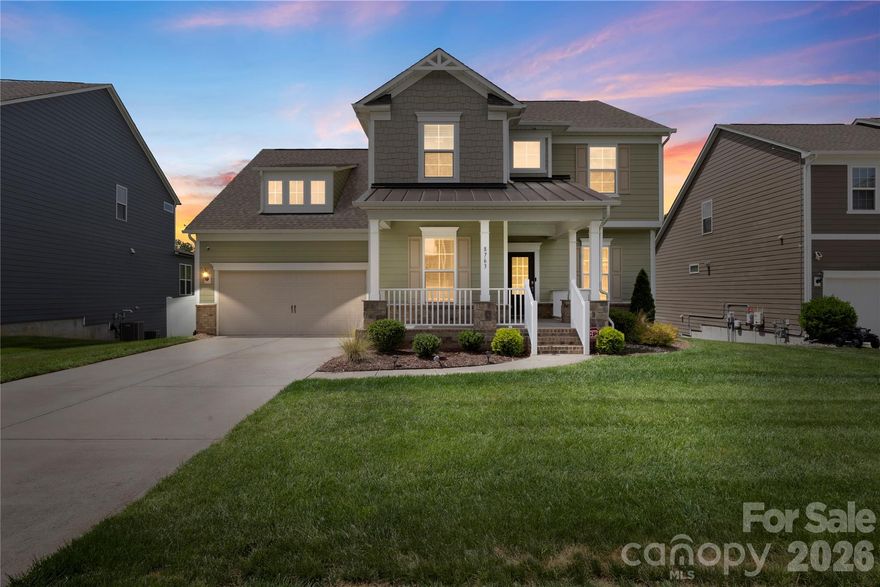 Stunning and Updated Basement home offering 4 bedrooms, 3.5 Bathrooms with over 4,000 square feet of finished living space. The bright and open main level features beautiful laminate wood flooring, a spacious family room with stone-surround gas fireplace, dedicated office, kitchen, formal dining room, breakfast area, and drop zone/planning station. The gourmet kitchen boasts a large, eat-at island, walk-in pantry, gas range, wall oven, and matching stainless steel appliances. Upstairs, the primary suite is joined by three additional generously sized bedrooms, bonus room, and convenient upper-level laundry.  The Primary Suite features a wainscot accent wall, walk in closet with custom built-ins and an amazing ensuite bathroom complete with large soaking tub, tile surround shower and dual vanities with stunning cabinets. The partially finished walk-out basement adds an additional living or entertaining area and full bath making it perfect for recreation or guest overflow. Outdoor living shines with a front porch, deck, oversized patio,  built in gas grill with stone counterspace, irrigation, and privacy fenced backyard. The solar panels add excellent energy efficiency to help keep the electric bills down! Additional highlights include solar power, 2-car garage, and access to community clubhouse, pool, dog park, tennis courts, playground, and walking trails. Great location with easy access to I77, 485 loop and just minutes from downtown Pineville!