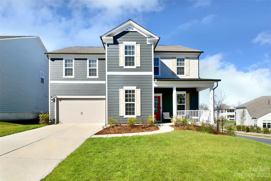 Welcome to your gorgeous home in the prestigious McCullough neighborhood! Great location within 2 mins drive to Pineville and 15 mins to Uptown Charlotte. Immaculately cared for, nearly new home. Situated on a corner lot, there is ample room to enjoy the outdoors on the large front porch or back patio. As you enter, you'll notice the double doors to the home office. The dining room flows into the kitchen through the butler pantry. The kitchen is a cook’s dream with all stainless appliances and large island. This open floor plan is great for entertaining. On the main floor is the primary bedroom and ensuite with tub and shower. Additional desk area adjacent to laundry room. Upstairs you'll find a spacious media room, a bonus room and 3 additional bedrooms. Bathrooms include a jack-n-jill and another separate one upstairs. Neighborhood amenities include several playgrounds, clubhouse, pool, gym and tennis courts. Neighborhood backs up to the greenway. Schools are prestigious Fort Mill.