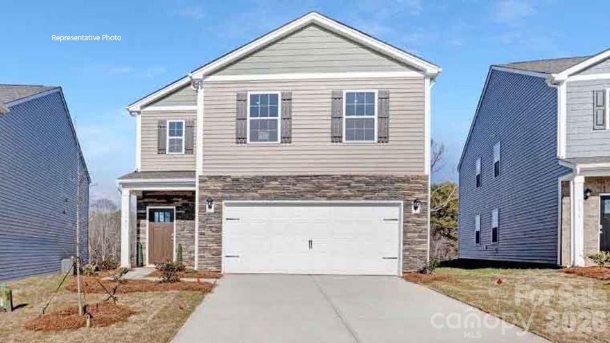 This open floor plan is an incredible value in out new Cardinal Creek community! Our Home is Connected Package includes programable thermostat, Z-wave door locks and wireless switch, touchscreen control device, video doorbell. All the finishes you would expect in a new home including 9 foot ceilings on the first floor, LVP flooring throughout the first floor & so much more! The kitchen features white quartz countertops, white cabinets, tile backsplash, and stainless steel appliances including a gas range! COME HOME AND RELAX IN YOUR GORGEOUS BRAND NEW HOME!