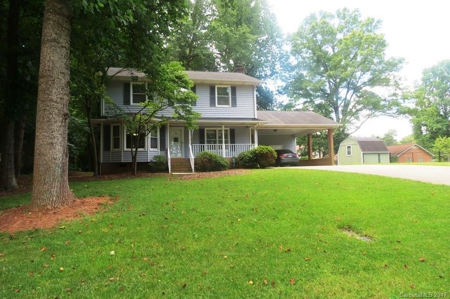 Mrs. Clean lives here ! move in ready, private lot w/trees in a  small, established neighborhood that adjoins  farm land. Surrounded by lovely homes, dead-end-street. Large G/R w/brick fireplace. special breakfast area w/wall of windows & view of wooded backyard. Open &  pretty kitchen w/ loads of cabinets & breakfast bar & pantry.  large b.r's w/awesome closet space.  master w/ crown moldings. attached carport.  close to schools & major roads for easy commute to Charlotte or Mooresville