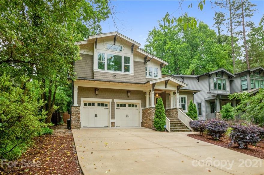 This is a must see for anyone looking for that perfect home near both Uptown and Southpark. Built by the acclaimed Charlotte builder Bungalow Designs, this immaculate 4 bedroom Craftsman home located in Cotswold is situated on a beautifully established .30 acre lot. This is one of those homes that makes an impression as soon as you enter. The entrance featuring high ceilings flows into the large, open and beautifully adorned living space. The large chef's kitchen opens to a warm cozy family room with a large stone fireplace at its center. Through the double glass doors is the enclosed "three season" room featuring another stone fireplace. From there you can see the professionally designed stone terrace and deep lightly wooded back yard. The best word to describe this home is "impressive".