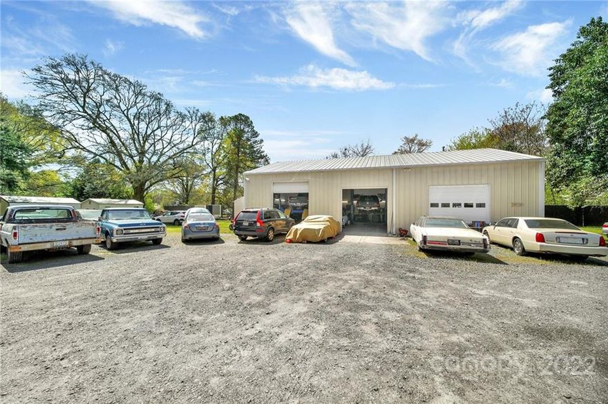 Ever dreamt of having your own automotive shop? We have it for you! This 2400 sf auto shop has already proven to be a strong functioning location for a very lucrative mechanic for years. It is zoned BD-III with an ordinance in place for the automotive operations. Commercial air compressor, 2 Bendpack car lifts (1 limo lift, 1 truck lift), and storage buildings convey with the sale. Petroleum tank on site. Building is 60'x40', well insulated with central HVAC. Consisting of 3 bays/garage doors (1-12' & 2-10' garage doors), an office, a handicap accessible bathroom, and storage area above those rooms. Shared well with 3274 Enola Dr. Well agreement in place.
Only minutes from Ebenezer Park, shopping, restaurants, and easy access to I-77.