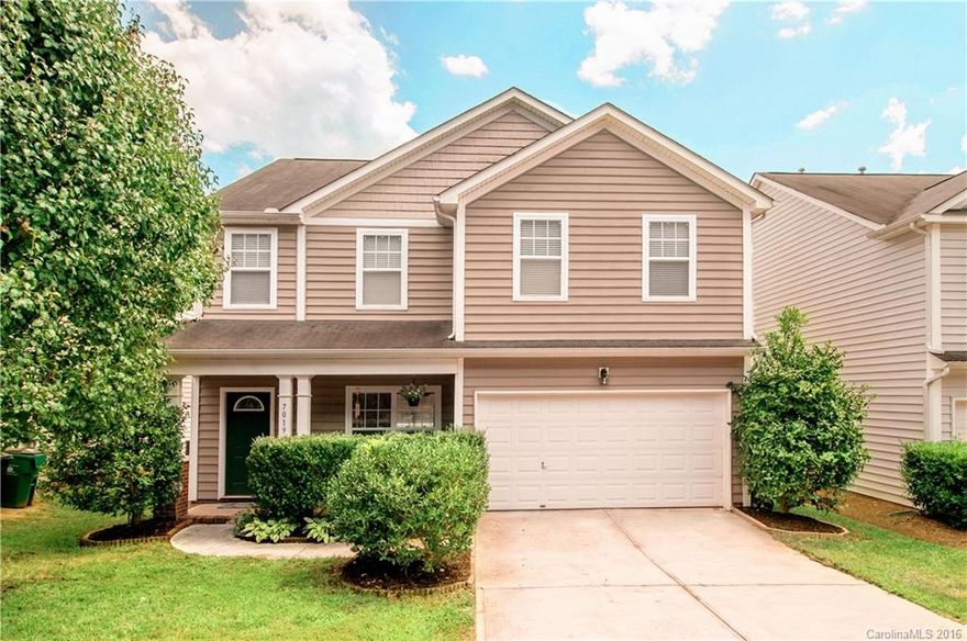 Desirable Stowe Creek neighborhood in booming Steele Creek. 4bedroom, 2.5bath with Loft.  Open floor plan with a large Living Room and Dining space. Gas fireplace in Living. Kitchen features 42" cabinetry and stainless appliances - SS refrigerator stays. Huge pantry/laundry room. Generous sized Bedrooms plus Loft upstairs. Backyard with patio and fencing. Home is privately situated towards the back of the neighborhood and only steps away from the community playground. Home warranty included!