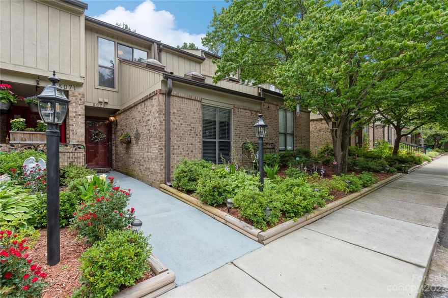 LOCATION + CHARM create a perfect match in this quaint townhome CONVENIENTLY located in South Charlotte. Perfectly situated in the heart of activity & minutes to South Park, Ballantyne, I-485, shopping, restaurants, medical facilities & the greenway. NEW May 2023 UPDATES include neutral interior paint, granite kitchen countertop/backsplash, UM SS sink & carpet upper level & stairs. New exterior paint in fall 2022. First floor flows from front bedroom (which could also be an office) to kitchen & opens to dining area & living room. Natural wood-burning fireplace adds cozy touch. Walk out to enclosed patio that backs up to common area with trees, grass & benches. Nice-size storage area off patio. The 2nd level has open-loft bedroom with full bath & ample closet space. Two assigned parking spots, low HOA dues, community pool & clubhouse makes this home a true gem. Furniture & furnishings in home available to purchase. INVESTORS: Per HOA, no rental restrictions & short-term leases accepted!