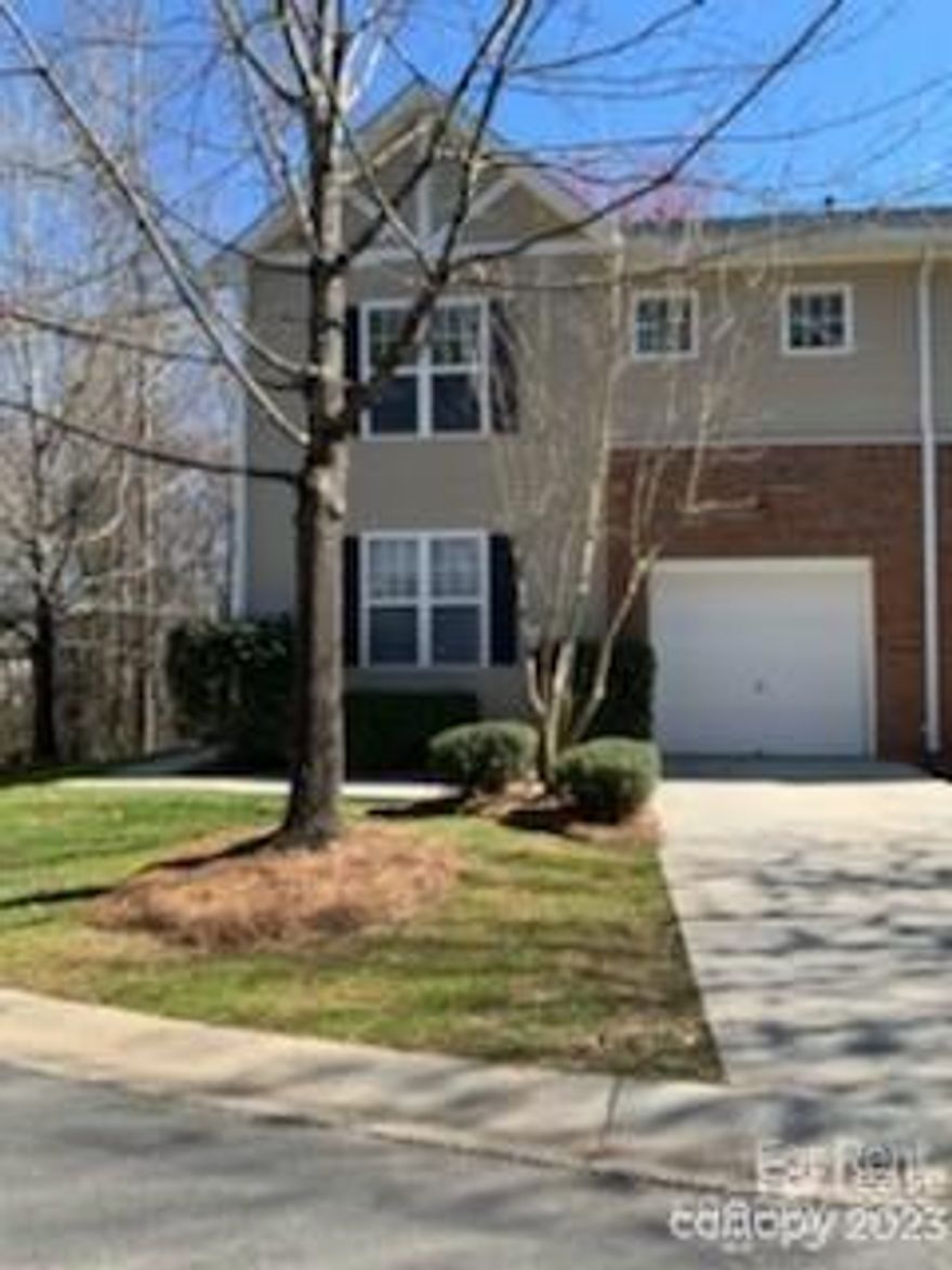 End unit town home with bedroom and full bath on first floor! Two story great room with fireplace, kitchen has granite counters, close to the pool and playground. Upstairs is a loft along with two other bedrooms each with their own bathroom. Private deck overlooks wooded backyard. Available end of may