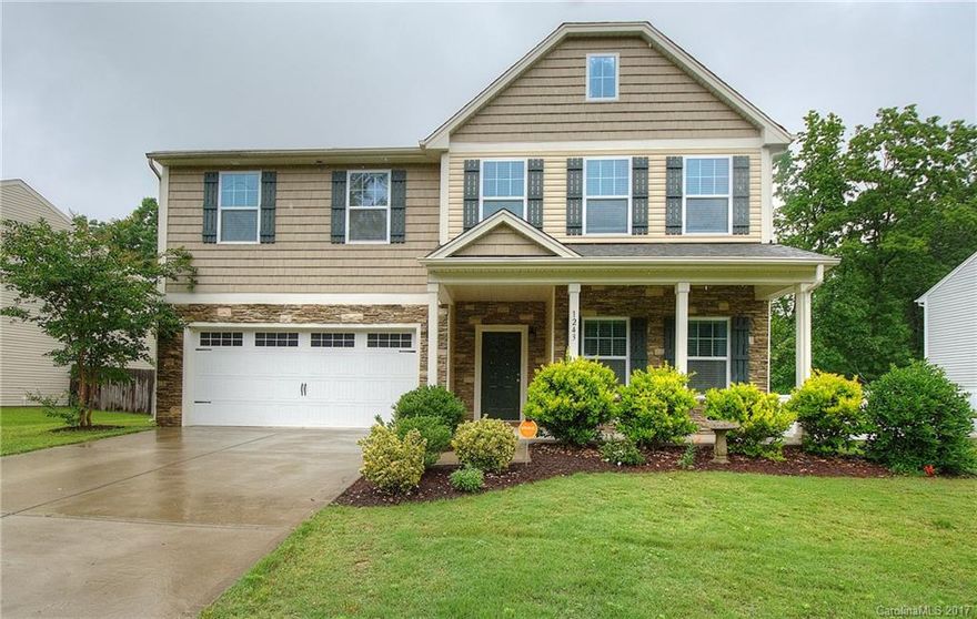 Immaculate with a ton of options!  Beautiful hardwood floors meet you as you come in front door and carry through main floor to dining, great room, kitchen and breakfast rooms. Granite kitchen counter-tops and bath vanity tops.  Private office/study on main floor also.  Designer paint choices. Home shows like a model!  Large privacy fenced rear yard.  Clover Schools!
