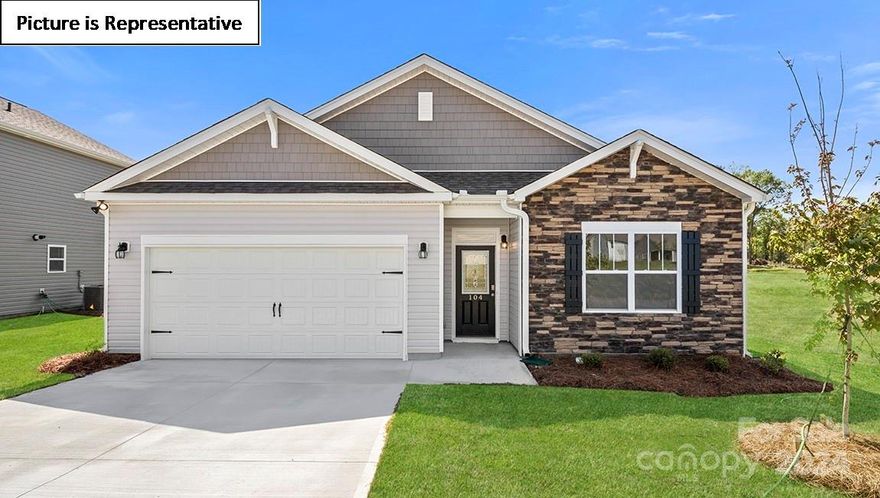 Brand new community in the beautiful town of Locust.  Crossroads is located off of Albemarle Road, only 28 miles from uptown Charlotte.  This home is an incredible value with all the benefits of new construction and a 10 yr. Home Warranty! Home is Connected package includes programmable thermostat, Z-Wave door lock and wireless switch, touchscreen control device, automation platform, video doorbell, and Amazon Echo Show and Echo Dot.  The Cali ranch plan features four spacious bedrooms. This open floor plan concept is great for entertaining. There is no shortage of storage space all throughout the home.