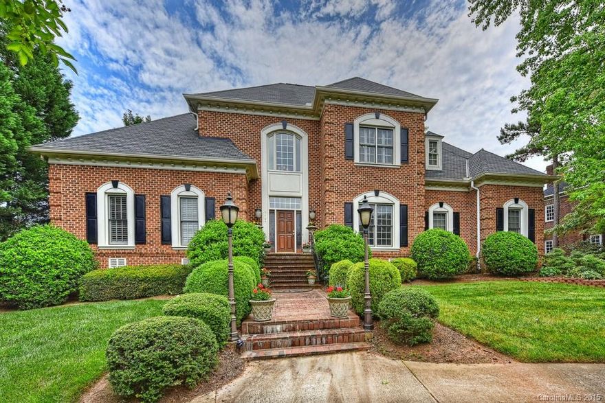 Stately custom  overlooks the 7th green. Dramatic interior. Chef's kitchen w/granite & Breakfast bar. Vaulted Great Rm w/fireplace & beams. Convenient Sunroom & elegant Formals. Main Master has FP, spacious Closet & his and her vanities. Upper level- 3 spacious BR, cedar closet & Large Bonus(dual staircase) Outdoor living offers brick patio and charming terrace located near golf course. New landscaping, roof & garage doors-- Come & unwind!