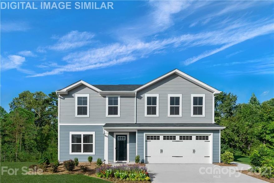 This home feels welcoming and elegant, but at the same time smart and functional. No need to sacrifice beauty for convenience – this floor plan gives you all that and more. The foyer leads into a great room that flows into a large open kitchen and dining space. An island provides more work space and seating! A short hall leads to a convenient powder room, a large coat closet, and a flex room you can use any way you need – a home office, hobby room, or extra play space. Upstairs the luxury continues with 4 large bedrooms, three of which boast walk-in closets. The laundry room is oversized to accommodate your needs, and the light-filled upper hall even boasts a small space perfect for a planning desk or reading nook. Off the stair nook, the owner’s bedroom features lots of living area, a huge walk-in closet, and a private bath. All appliances included Electric Range, Microwave, Dishwasher, Refrigerator, and Washer & Dryer. To- Be- Built. Pricing based on elevation B