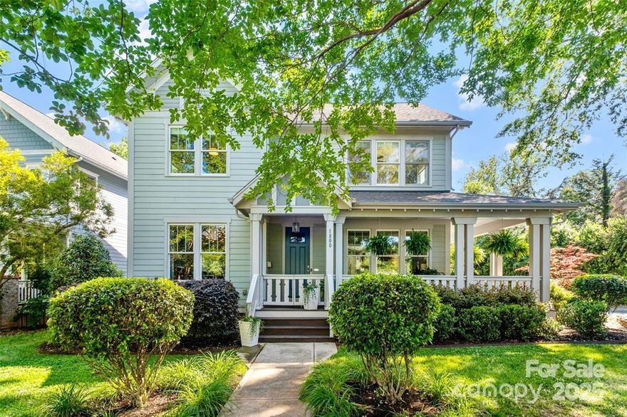 Welcome to 1800 Belvedere Avenue — a quintessential Plaza Midwood charmer where timeless architecture meets modern living. This light-filled home captures the heart of Midwood living with its inviting front porch, open and airy floor plan, and designer touches throughout. Details like hardwood floors and crown moldings blend seamlessly with thoughtful updates, including a beautiful kitchen. The spacious living and dining areas make entertaining a joy, while the private primary suite on main level offers a peaceful retreat. Step outside to a beautifully landscaped backyard — perfect for gatherings, gardening, or relaxing under the Carolina sky. All just steps from Midwood’s favorite restaurants, shops, and parks. Style, comfort, and location — this is Midwood living at its best.