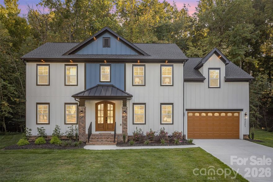 Seller offering up to $10,000 toward a rate buy-down or closing costs, reducing monthly payments by hundreds.
Located in desirable Mint Hill with no HOA, this newly built smart home sits on a private lot with a natural stream providing a peaceful wooded backdrop. A mahogany front door opens to a welcoming foyer, a dedicated office, and a private guest suite with full bath.

The open-concept kitchen features quartz countertops, premium GE appliances, shaker cabinetry, and a Bluetooth-enabled cooktop, flowing into the family room with a coffered ceiling and modern fireplace. Additional smart features include an electric vehicle charging connection and pre-wiring for security cameras.

Elegant finishes, integrated technology, and meaningful seller incentives make this a compelling opportunity in a sought-after location.