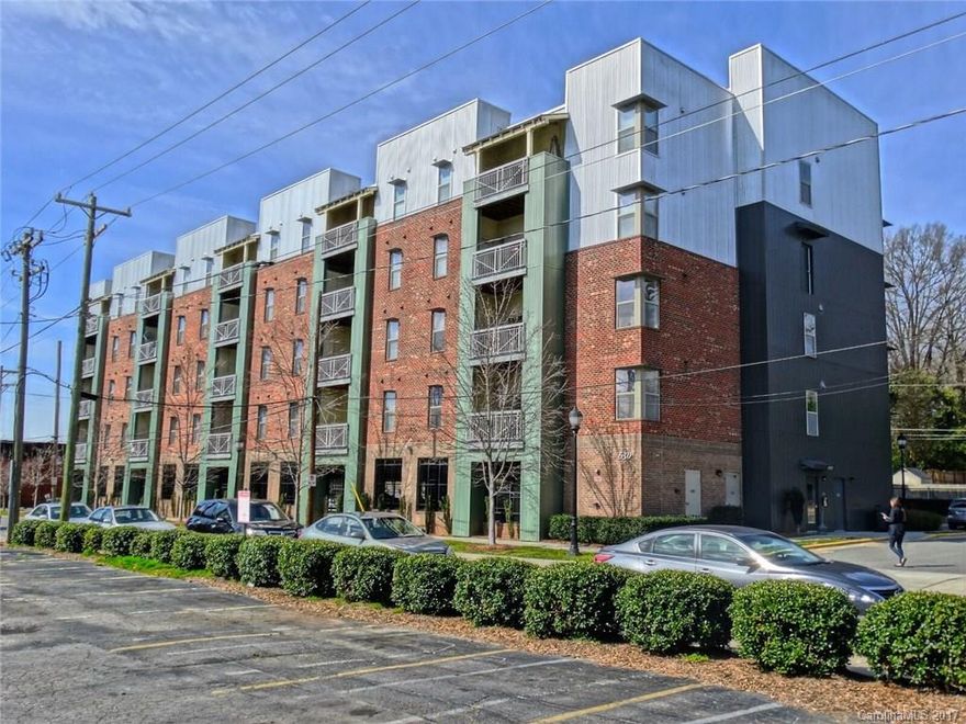 Own a condo in historic Wesley Heights near Uptown Charlotte. Furnished condo on 2nd floor. Elevator in building with secured access to interior. Hardwoods throughout, full kitchen with appliances, tiled shower and bathroom with stacked washer/dryer included! HOA dues include water/sewer, trash, and common area maintenance. Walk to Panthers and Charlotte Knights Games, Uptown restaurants and entertainment!
