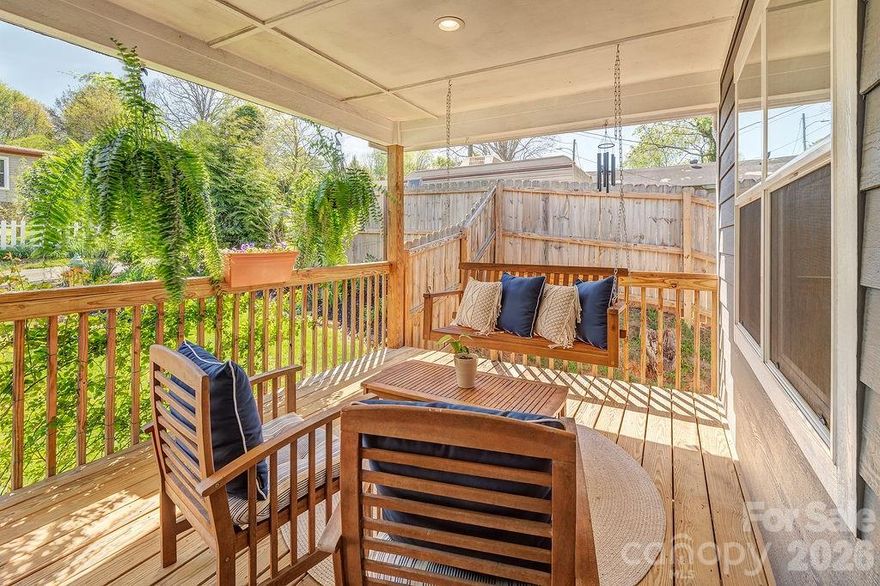 Built in 2017, located outside the flood zone, and with only one owner, this move-in ready West Asheville home answers the questions before you have to ask them.
The open floor plan feels generous between three bedrooms and two baths. Hardwood flooring and natural light flow into a primary suite with a spa-style bath that genuinely stands out at this price point. The covered front porch and fenced yard are the kind you'll actually use — morning coffee, dogs, container gardens, whatever your version of home looks like.
Major systems — HVAC, roof, water heater — all under 10 years old. No deferred maintenance, no surprises waiting on the other side of inspection. Full crawl space for storage, rare in 28806 at this price. No HOA.
Minutes from Haywood Road, blocks from Buncombe County Sports Park, and quick interstate access when the mountains are calling or when it's time to get downtown. Move-in ready West Asheville under $450,000 — on a quiet dead-end street with no through traffic.