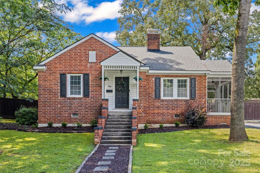 Welcome to “The Cutest Doll House in Fort Mill” — a charming, all-brick traditional that blends vintage character like original hardwood floors, crafted moldings, upgraded kitchen and dining banquet with custom built in bar, cozy fireplace with modern convenience. Nestled on a spacious 0.36-acre fenced lot, and lovely screened in porch, this delightful home boasts 3 bedrooms and 2 full baths across timeless design and thoughtful updates. Conveniently located close to highway access, parks and recreation, award winning schools, shopping, entertainment, and dining.