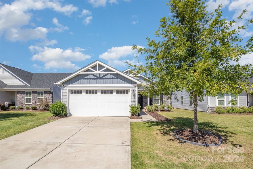 Check out this beautiful ranch home that boasts lots of natural light and a neutral color scheme throughout. This home offers 2 spacious bedrooms, 2 full bathrooms, and a flex room that would make the perfect office or can be used as you please. The open concept kitchen is set up perfectly for entertaining with an island, and features quartz countertops and SS appliances. The yard is fully fenced in and backs up to the neighborhood pond for added privacy. Low maintenance living with lawn care included in the HOA. This quiet neighborhood is just minutes from 485 and 85, less than 10 minutes to the US National Whitewater Center, and 10 minutes to the CLT Airport and Charlotte Premium Outlets! Come make this home yours today!