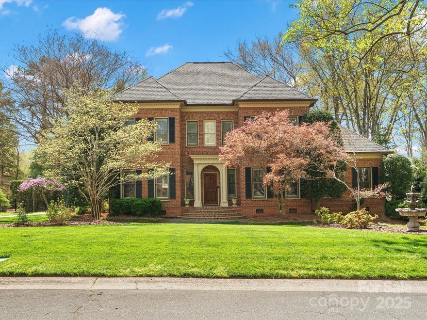This finely crafted center hall colonial is located on a quiet double sided cul-de-sac in the heart of SouthPark.  The home is elegant and the back porch is awesome.   Everything is close.  In a few minutes, you can walk to the park or drive to shopping, restaurants and entertainment.  You never have to leave the area, but it is only seven miles to Uptown and twenty five minutes to the airport.