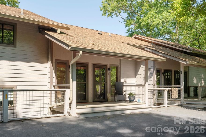 Breathtaking yr-round mountain views and exceptional quality improvements can be yours in this rare 2/2 condo just 10 min from Brevard. This is one of those places that captures the imagination. The owners of this upper-level condo poured their hearts and souls into the finishes --new oak floors, solid oak doors milled and shipped from Chicago, an entire new fireplace and totally remodeled and beautifully tiled bathrooms (2012)…a labor of love. See complete list of improvements. This condo is a sanctuary perched atop a ridge with magnificent vistas. Sip morning coffee or enjoy a glass of wine on the 42’ Trex deck with cable railing that faces west to the Pisgah mountains, a legacy of the Vanderbilt era. Simply mesmerizing views. New Trex covered entrances were built in 2021 along with a new parking deck with retaining wall in this 4-unit association. Garden to your hearts content in the backyard.  Heat pump new in 2019, roof 2012, community water system. Just a 10 min hop to all Brevard has to offer --famous hiking, art, breweries, famous Brevard Music Summer with 85 performances, and a new 19-mile bike rails to trail, the Ecusta Trail, opening soon. A piece of heaven in an easy living condo. Enjoy the tranquility from this special place. A previous owner of two adjacent units loved the location so much he just built a log home next door!