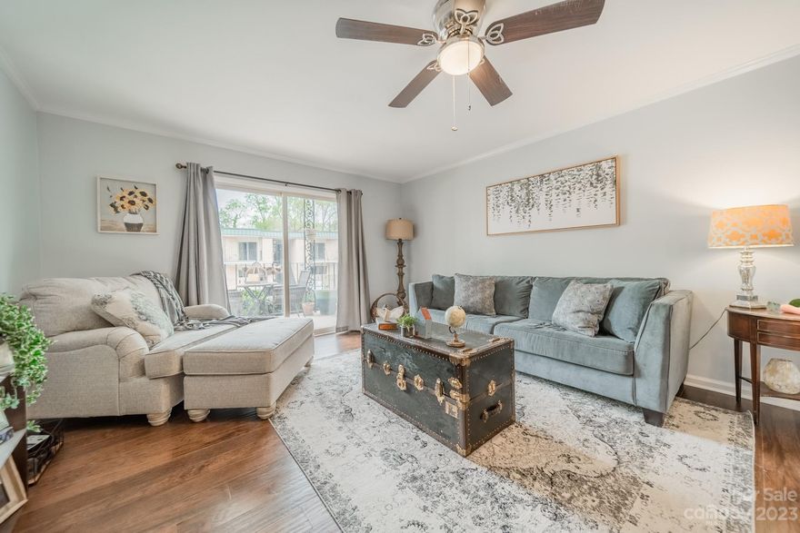 You'll love this charming and impeccably maintained condo in one of Charlotte's most sought-after areas!  This coveted first-floor unit boasts considerable room and an open floor plan. New flooring was installed in 2020, along with updates in the galley kitchen, including granite countertops and redone cabinets.  New kitchen light fixture, faucet, disposal, and sink plumbing added in 2021. Guest and primary bathrooms were fully gutted and remodeled in 2020. The primary suite offers TWO walk-in closets for ample storage. This unit also has new double-paned, double-hung windows throughout (2021). Community recently equipped with Google Fiber. The location can't be beat! You are within walking distance of Pasta and Provisions, Good Food on Montford, Amelie's, Midwood Smokehouse, Luisa's Brick Oven Pizzeria, and so much more. Don't miss your opportunity to own this exceptional unit so close to everything Charlotte has to offer.