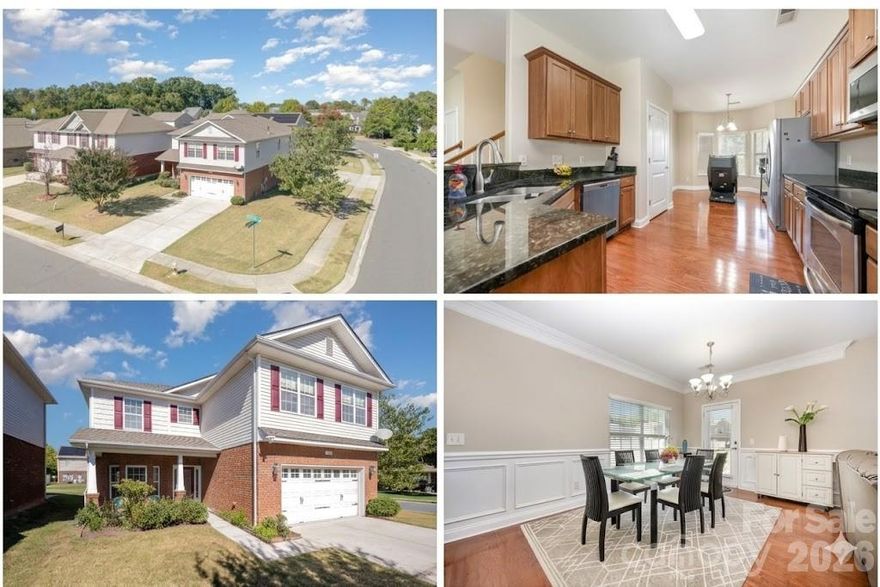SPECIAL FINANCING/CLOSING COST AVAILABLE WITH PREFERRED LENDER. 
Need More Space? This Is the One You've Been Waiting For!
Located in the highly desirable Kingsbridge community, this beautifully maintained, one-owner corner lot home offers 5 bedrooms, 3.5 bathrooms, and a huge bonus room—perfect for growing families or those who love to entertain.
From the moment you arrive, you’ll be charmed by the inviting front porch. Step inside to a bright, open main level featuring engineered hardwood flooring throughout, ideal for both everyday living and entertaining.
A formal dining room flows seamlessly into the spacious kitchen, which boasts granite countertops, abundant cabinetry, a good size pantry, and a brand-new dishwasher/microwave vented to the outside. The cozy family room opens into a sunlit eat-in area. The primary suite, located on the main floor, provides both comfort and convenience.
Upstairs, you’ll find four generously sized bedrooms, including two connected by a Jack-and-Jill bathroom with separate vanities. Another full bathroom is located in the hallway and connects to one of the bedrooms. There’s also a large, versatile bonus room—ideal as a media room, playroom, home gym, or second living space.
The upstairs laundry room adds convenience, while the open, level backyard is perfect for relaxing, gardening, or entertaining guests. Additional features include: Two-car garage with optional washer/dryer hookups, extra side parking lot, fresh interior paint, deep-cleaned carpets by professional - move-in ready condition.
Conveniently located just minutes from shopping centers, grocery stores, gas stations, and essential amenities—with easy access to I-77 and I-485. Enjoy nearby attractions like Carowinds, Lake Wylie, and local parks. All this in a quiet neighborhood with low HOA fees for desiable amenities: outdoor pool, club house, picnic area.
Don't miss your chance to own this spacious gem—schedule your private tour today!