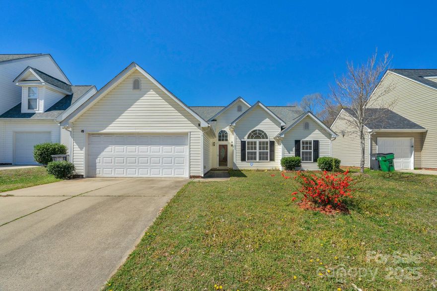 Welcome to this well-maintained 3-bed/2-bath home. Home features a spacious layout with 1,447 square feet of heated living space, all on one level for easy access. Bright and airy living room with cozy gas-log fireplace flows seamlessly into dining area. The kitchen, equipped with breakfast bar, stainless sink with gooseneck faucet, tile backsplash, and separate pantry! Primary bedroom boasts en-suite bathroom with dual vanity sinks, walk in shower, and large garden tub! Additional 2 bedrooms, full bath, and a laundry room conveniently located off the kitchen complete the layout. Outside, the fenced backyard features a storage shed and a concrete patio, ideal for outdoor gatherings. The attached garage offers space for two vehicles and additional storage. Don't miss out on this rare ranch home, turn-key ready!