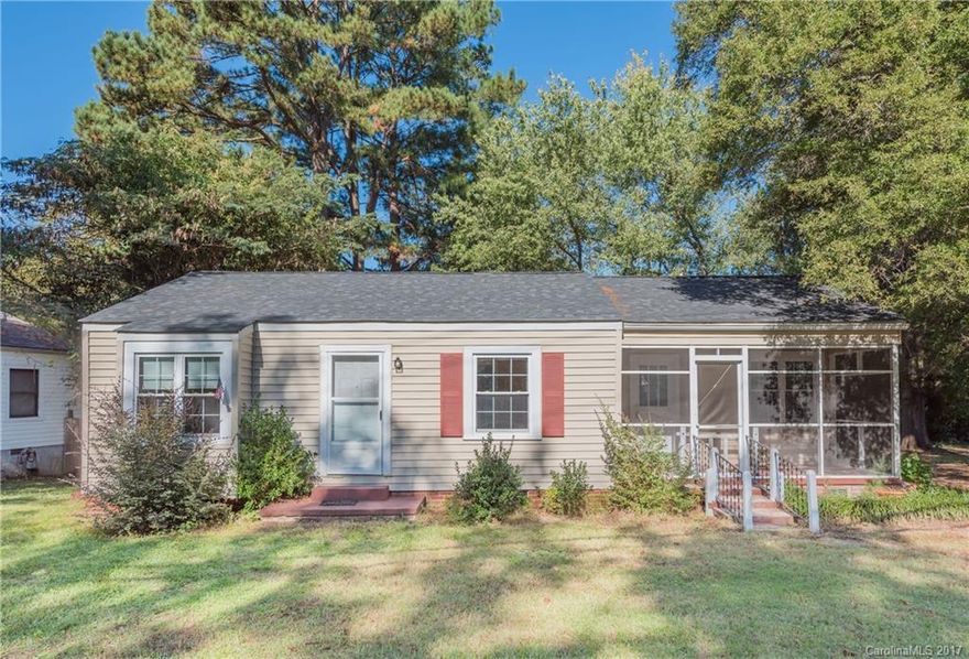 Ranch in Great Location with land  3BR-1BA with detached 2 car garage great for workshop on level property.  Hard wood floors, screened in porch large living room with eat in kitchen.